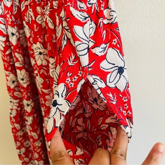 Cato woman's Floral vibrant red Maxi Dress plussize vacation summer with pockets - Picture 3 of 12